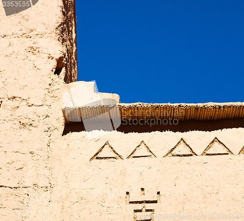 Image of moroccan old wall and brick in antique city