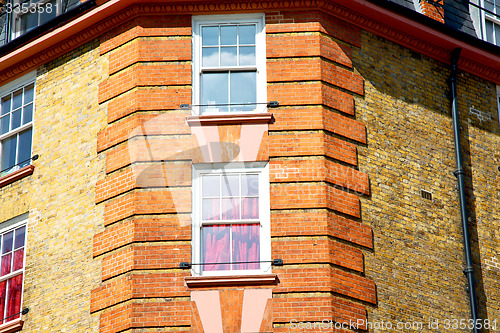 Image of window in europe london old red  and      historical 