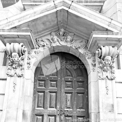 Image of door st paul cathedral in london england old construction and re