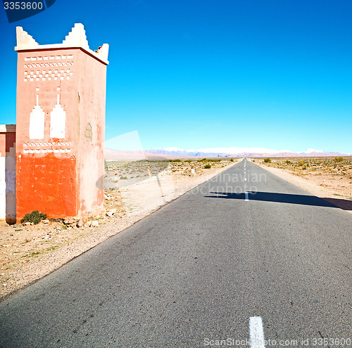 Image of gate   in todra gorge morocco africa and  village