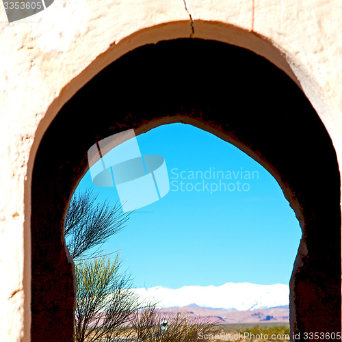 Image of gate   in todra gorge morocco africa and  village