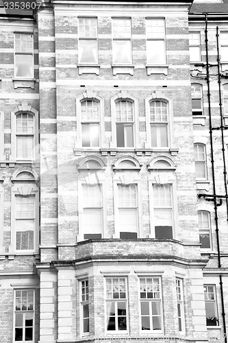 Image of window in europe london old red brick wall and      historical 