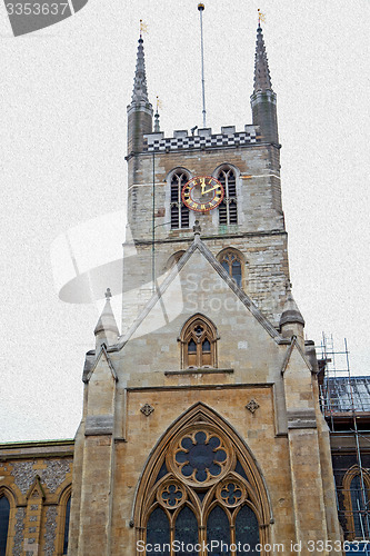 Image of door southwark  cathedral in london england old  construction an