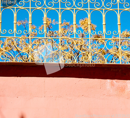 Image of abstract terrace in morocco africa and   the sky
