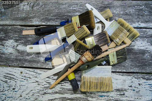 Image of Heap of paintbrushes