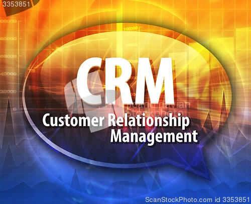 Image of CRM acronym word speech bubble illustration