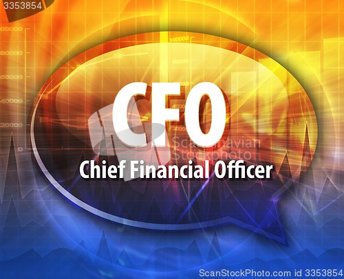 Image of CFO acronym word speech bubble illustration