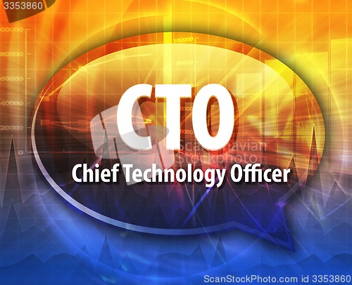 Image of CTO acronym word speech bubble illustration