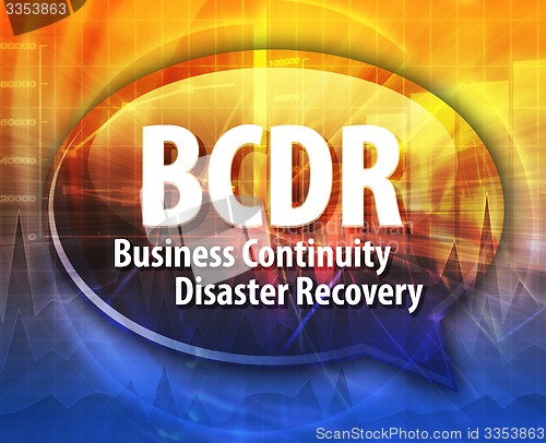Image of BCDR acronym word speech bubble illustration