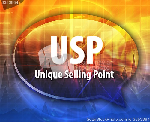 Image of USP acronym word speech bubble illustration