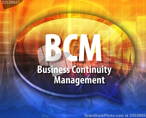 Image of BCM acronym word speech bubble illustration