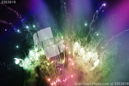 Image of bright multicolor fireworks