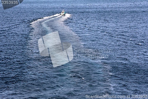 Image of Boats trace on sea