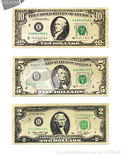 Image of Banknotes of the dollars different face value