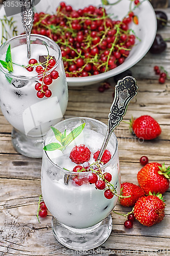 Image of ice cream with fresh fruit