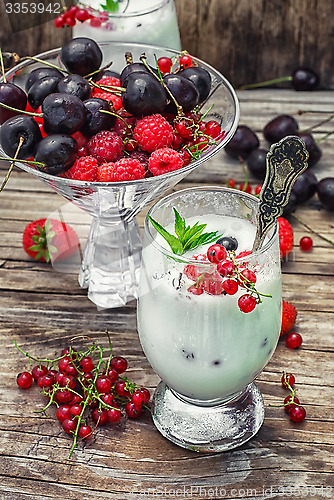 Image of ice cream with fresh fruit