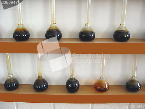 Image of sample of oil in a flasks