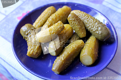 Image of Cucumbers marinaded on the plate