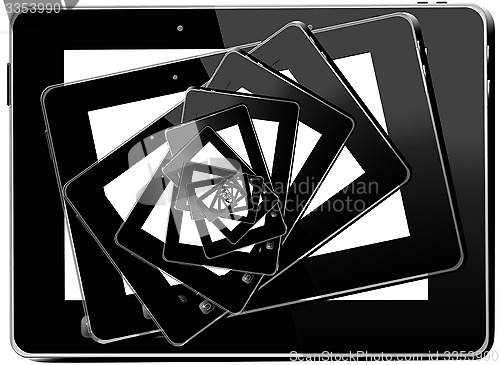 Image of kaleidoscope from black tablets
