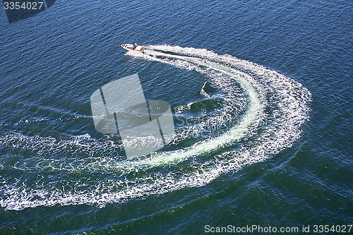 Image of Powerboat trace on sea