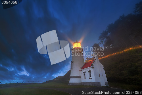 Image of Heceta Head Lighthouse Evening Blue Hour