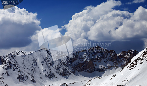 Image of Mountains in snow. Panoramic view.