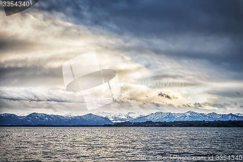 Image of Lake Tutzing with clouds