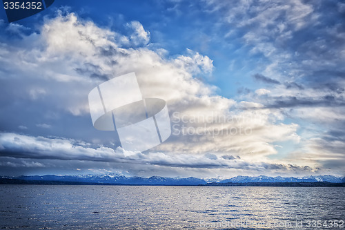 Image of Lake Tutzing with clouds