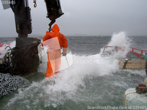 Image of Sailor in stormy weather