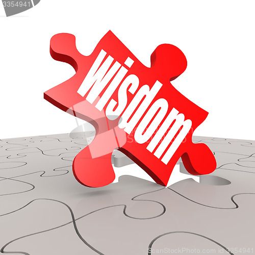 Image of Wisdom word with puzzle background