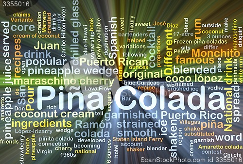 Image of Pina colada background concept glowing