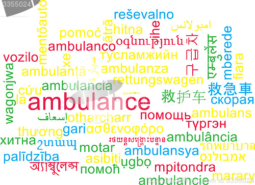 Image of Ambulance multilanguage wordcloud background concept