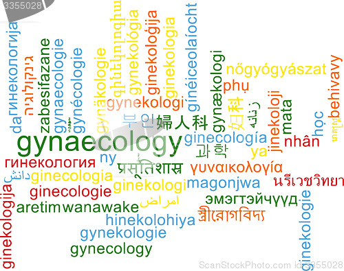 Image of Gynaecology multilanguage wordcloud background concept