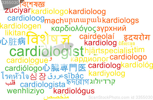 Image of Cardiologist multilanguage wordcloud background concept
