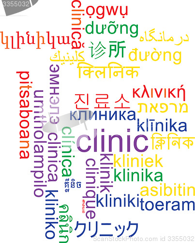 Image of Clinic multilanguage wordcloud background concept