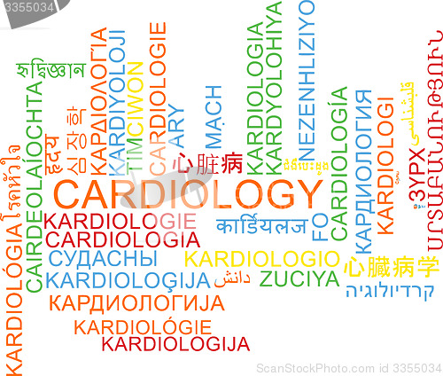 Image of Cardiology multilanguage wordcloud background concept