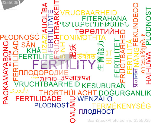 Image of Fertility multilanguage wordcloud background concept