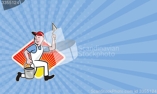 Image of Business card Plaster Masonry Worker Cartoon