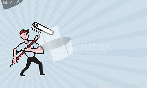 Image of Business card House Painter Paint Roller Painting Cartoon
