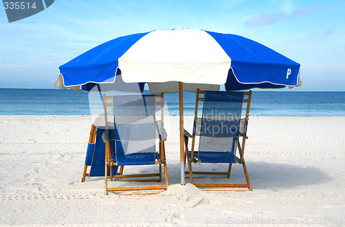 Image of Chairs on the beach (closeup)