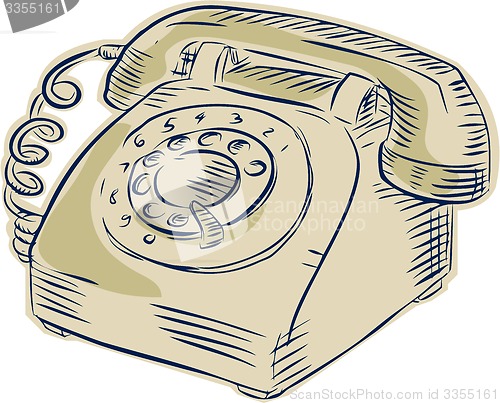 Image of Telephone Vintage Etching