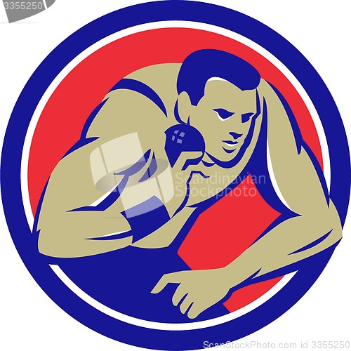 Image of Shot Put Track and Field Athlete Circle Retro