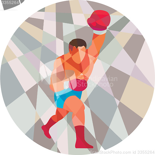 Image of Boxer Boxing Punching Circle Low Polygon