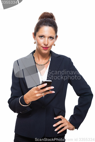 Image of Businesswoman Calling Someone on Mobile Phone