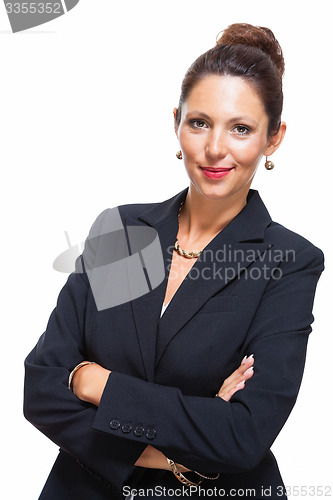 Image of Confident Businesswoman Against White Background