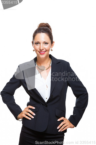 Image of Confident Businesswoman Against White Background