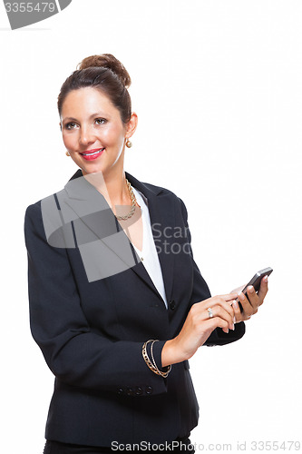 Image of Businesswoman Calling Someone on Mobile Phone