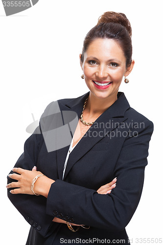 Image of Confident Businesswoman Against White Background