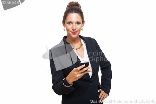 Image of Businesswoman Calling Someone on Mobile Phone