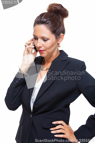 Image of Businesswoman Calling Someone on Mobile Phone